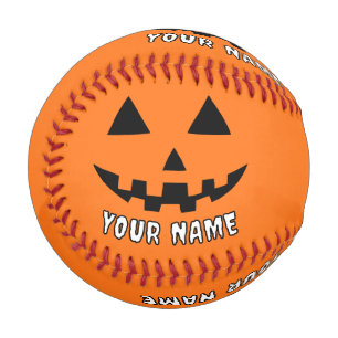 Balle De Baseball Citrouille orange personnalisé Halloween Votre Nom