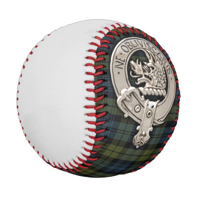 Balle De Baseball Clan Campbell Crest & Tartan (Angle)