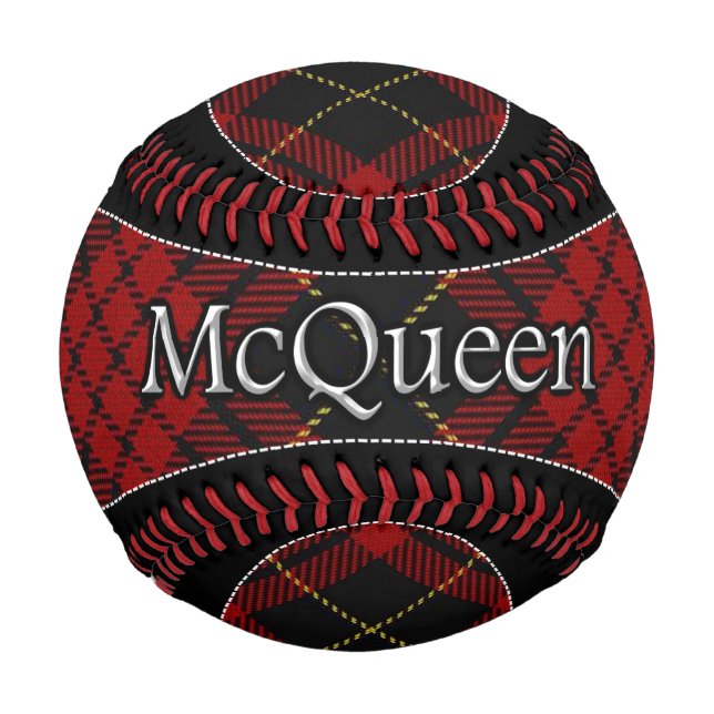 Balle De Baseball Clan McQueen MacQueen Scottish Dream Tartan (Devant)