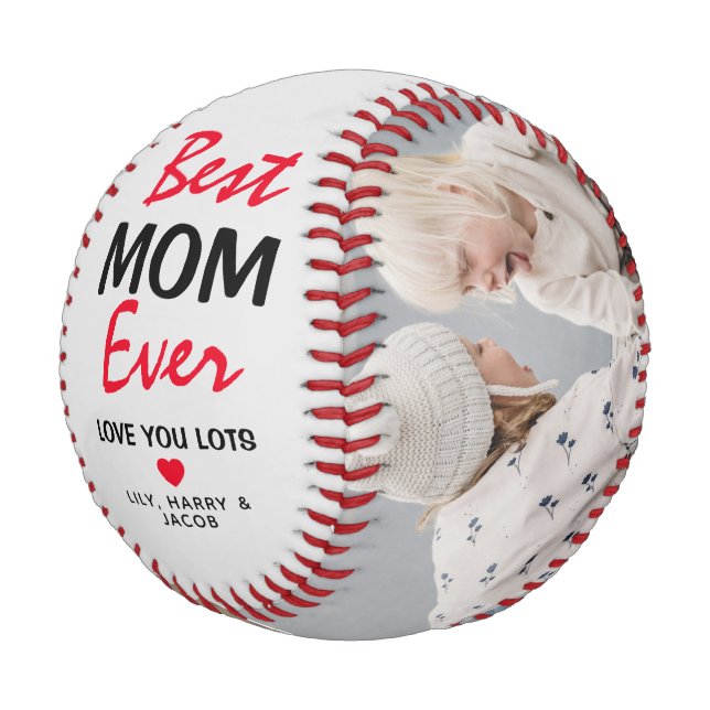 Balle De Baseball Classic 'Best Mom Ever' 2 Photo Cadeau Baseball (Angle)