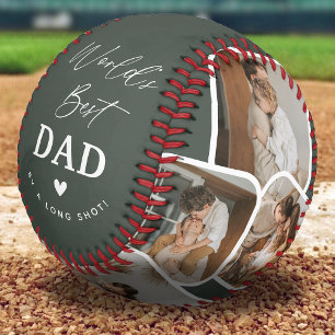 Balle De Baseball Collage Multi Photo Moderne Meilleur Papa du Monde