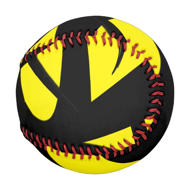 Balle De Baseball Contemporain Jaune / Noir  (Devant Droite)