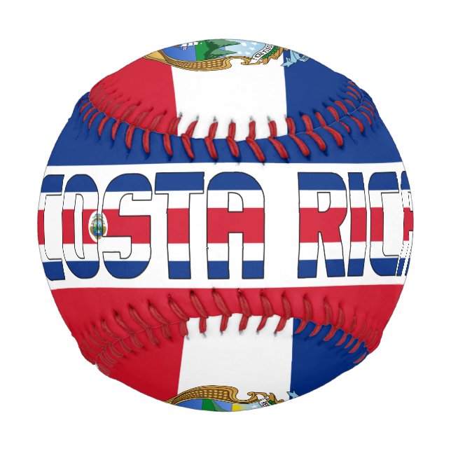 Balle De Baseball Costa Rica Drapeau et armoiries patriotique (Devant)