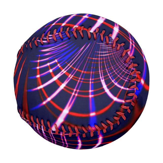 Balle De Baseball Courbes pointillées du bleu au rouge et blanc. Ros (Dos Gauche)