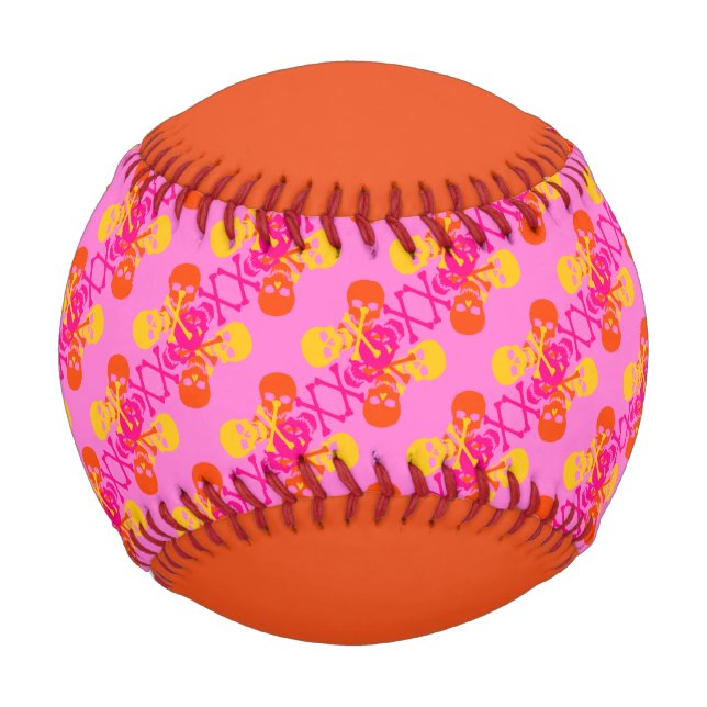 Balle De Baseball Crânes personnalisables et os croisés (Devant)