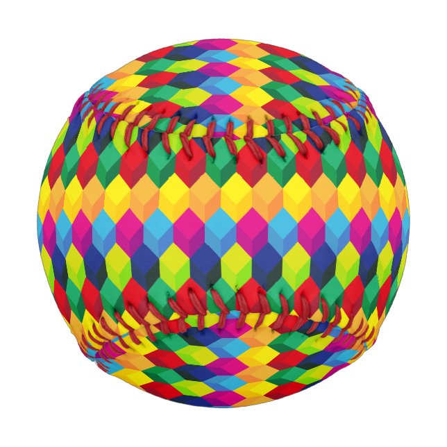 Balle De Baseball Cubes colorés (Devant)