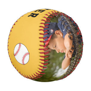 Balle De Baseball Custom Baseball Jaune Nom Numéro Photo Kids