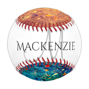 Balle De Baseball Déchirure psychédélique Monogramme Abstrait a