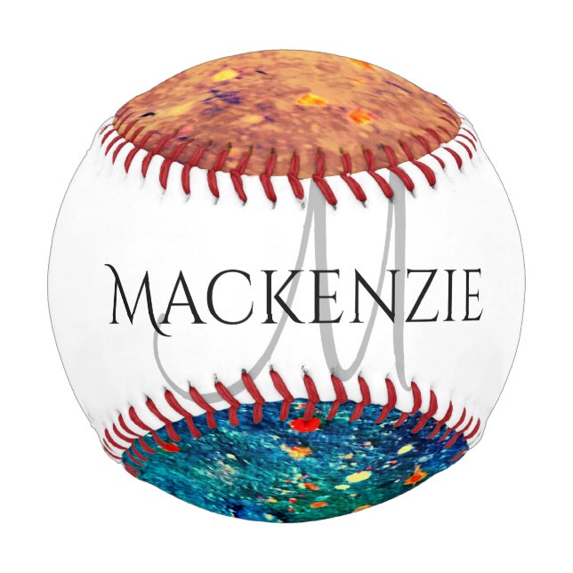 Balle De Baseball Déchirure psychédélique | Monogramme Abstrait arc- (Devant)
