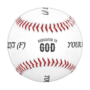 BALLE DE BASEBALL DÉDIÉ À DIEU COOL PERSONNALISABLE NOIR TEXTE