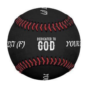 BALLE DE BASEBALL DÉDIÉ À DIEU COOL PERSONNALISABLE TEXTE BLANC