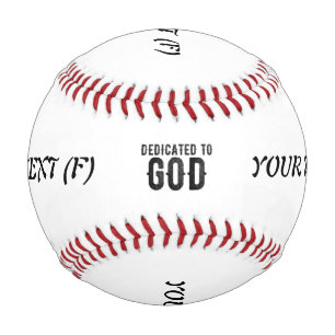 BALLE DE BASEBALL DÉDIÉ À DIEU PERSONNALISABLE COOL TEXTE NOIR