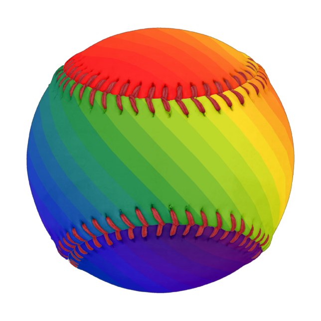 Balle De Baseball Dégradé arc-en-ciel trié (Devant)