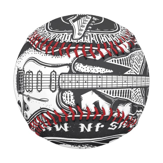 Balle De Baseball Design Guitar Rock (Devant)