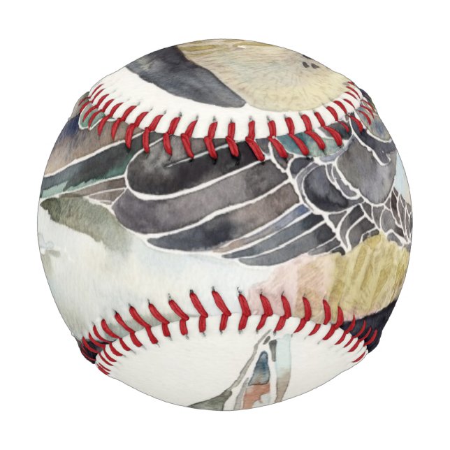 Balle De Baseball Dessin à la main Aquarelle Oiseau, Canard (Devant)