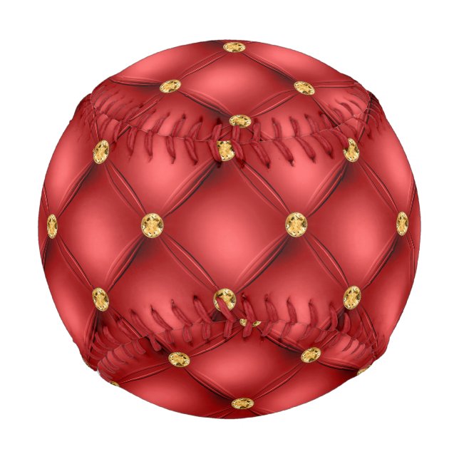 Balle De Baseball Diamants d'or rouge Tufle Baseball (Devant)