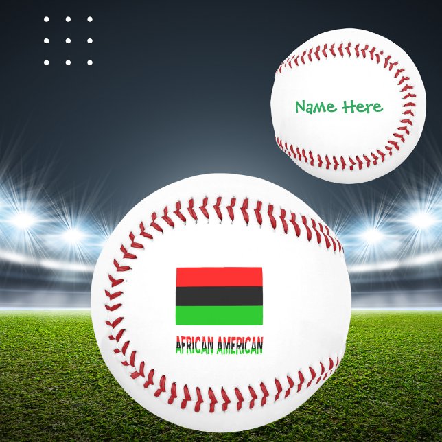 Balle De Baseball Diaspora afro-américaine Drapeau vert personnel (Créateur téléchargé)