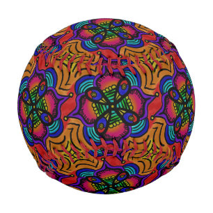 Balle De Baseball Doodle de mandala au henné coloré