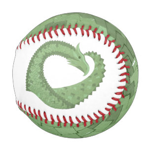 Balle De Baseball Dragon de coeur vert olive blanc