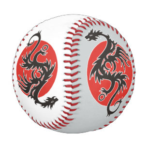 Balle De Baseball Dragon Sun - noir rouge blanc + vos idées