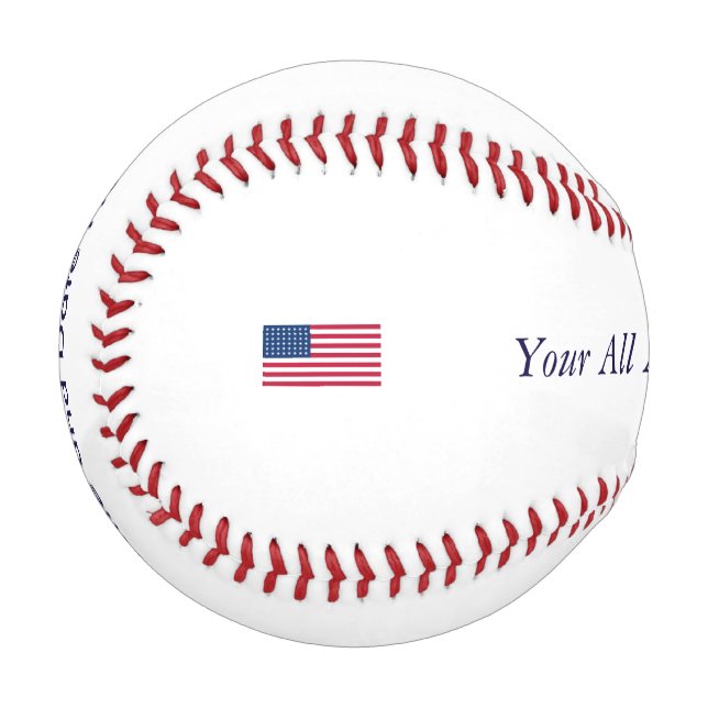 Balle De Baseball Drapeau américain de baseball personnalisé (Devant Gauche)
