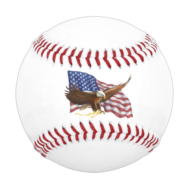 Balle De Baseball Drapeau américain et aigle (Dos)