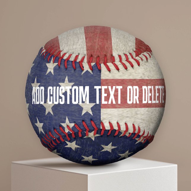 Balle De Baseball Drapeau américain patiné et en détresse (Custom American Flag Baseball)