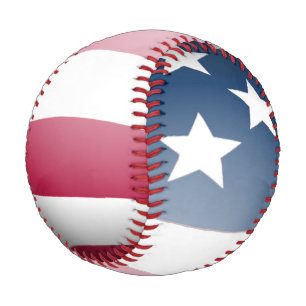 Balle De Baseball Drapeau américain patriotique amusant, blanc rouge