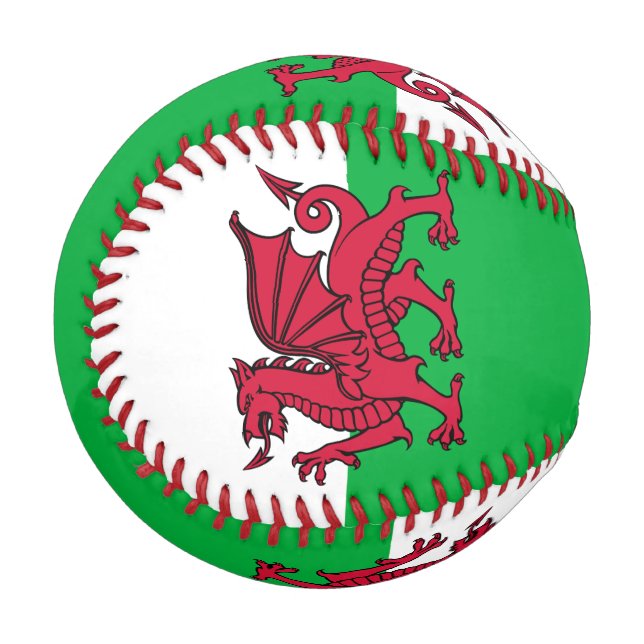 Balle De Baseball Drapeau celtique du Dragon rouge du Pays de Galles (Devant Gauche)