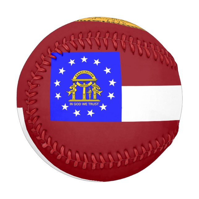 Balle De Baseball Drapeau de Géorgie (Devant Gauche)