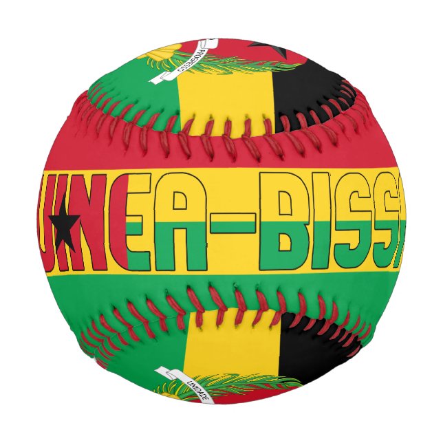 Balle De Baseball Drapeau de Guinée-Bissau et blason patriotique (Devant)