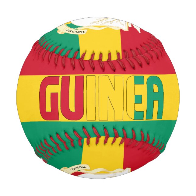 Balle De Baseball Drapeau de Guinée et armoiries patriotique (Devant)