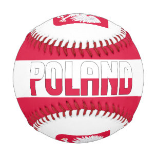 Balle De Baseball Drapeau de la Pologne et Armoiries Patriotique
