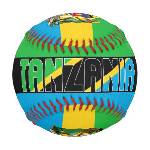 Balle De Baseball Drapeau de la Tanzanie et Armoiries Patriotique
