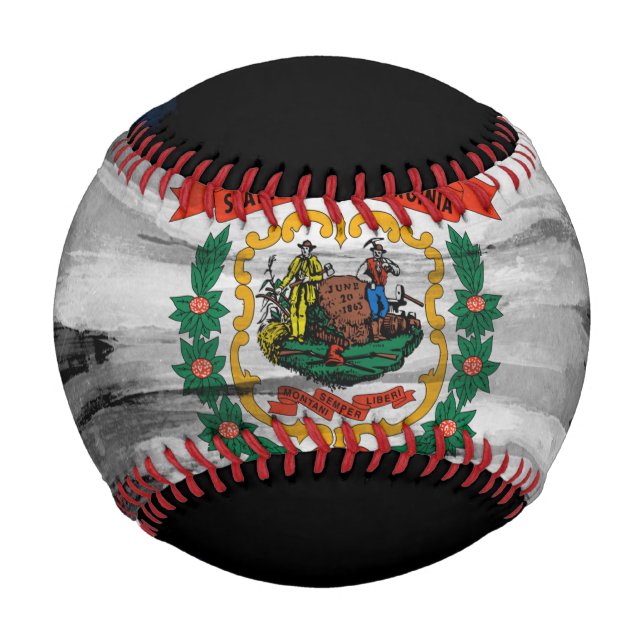 Balle De Baseball Drapeau de l'état de Virginie-Occidentale (Devant)