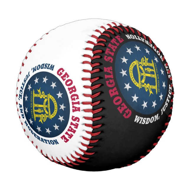 BALLE DE BASEBALL DRAPEAU DE L'ÉTAT GEORGIA PEACH (Angle)