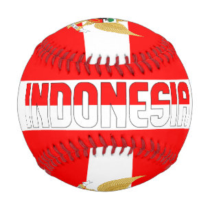 Balle De Baseball Drapeau de l'Indonésie et Armoiries Patriotique