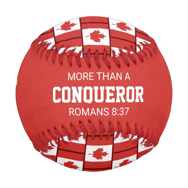 Balle De Baseball DRAPEAU D'Écriture Personnalisée Patriotique CANAD (Devant)