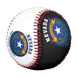 BALLE DE BASEBALL DRAPEAU D'ÉTAT D'ARGENT NEVADA