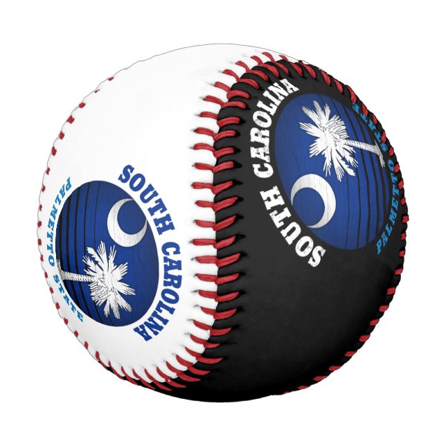 BALLE DE BASEBALL DRAPEAU D'ÉTAT DE PALMETTO DE CAROLINE SUD (Angle)