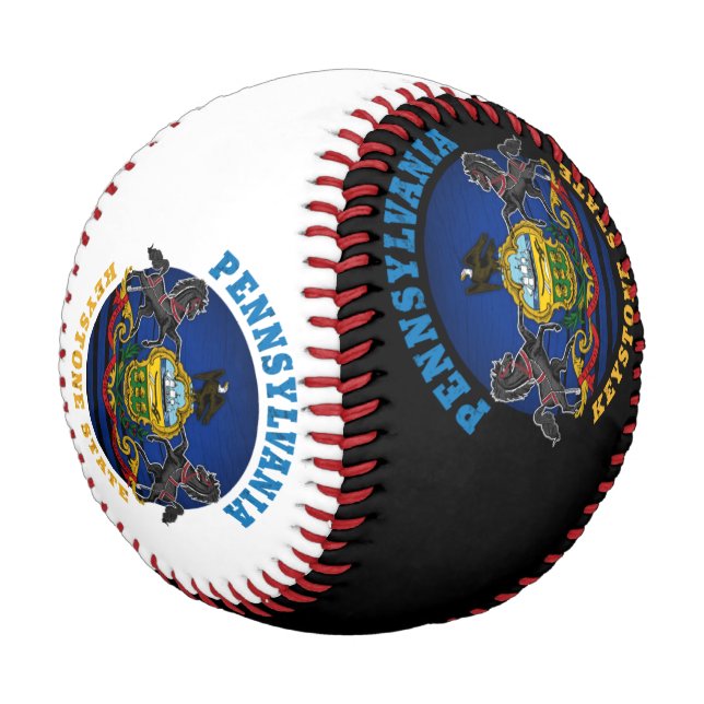 BALLE DE BASEBALL DRAPEAU D'ÉTAT DE PENNSYLVANIA KEYSTONE (Angle)
