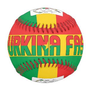 Balle De Baseball Drapeau du Burkina Faso et Armoiries Patriotique
