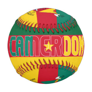 Balle De Baseball Drapeau du Cameroun et Armoiries Patriotique