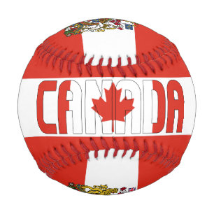 Balle De Baseball Drapeau du Canada et armoiries patriotiques