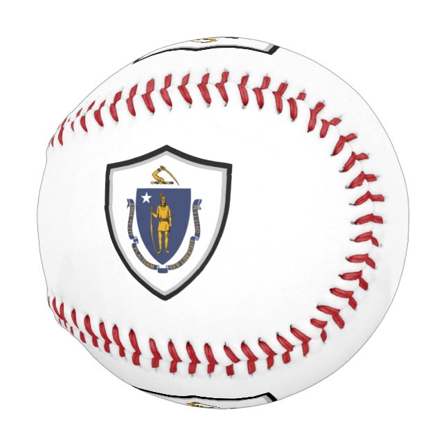 Balle De Baseball Drapeau du Massachusetts (Devant Droite)