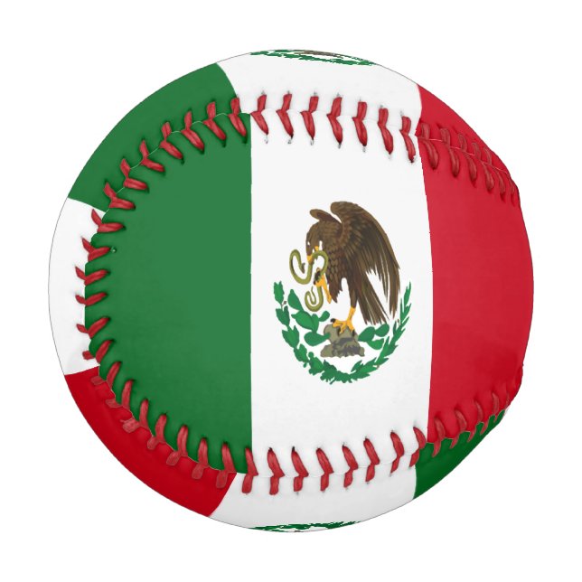 Balle De Baseball Drapeau du Mexique patriotique (Devant Gauche)