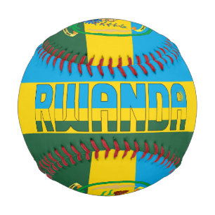 Balle De Baseball Drapeau du Rwanda et Armoiries Patriotique