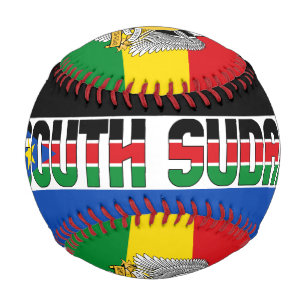 Balle De Baseball Drapeau du Soudan du Sud et blason patriotique