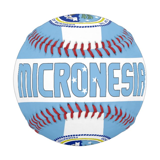 Balle De Baseball Drapeau et armoiries de Micronésie Patriotique (Devant)