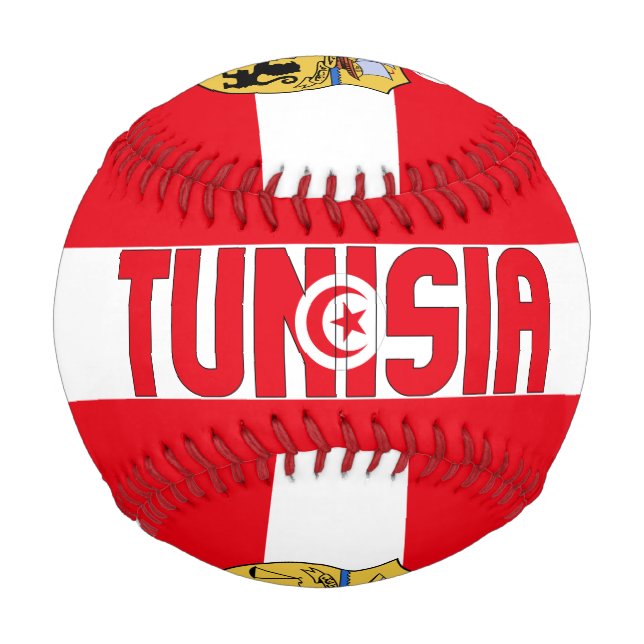 Balle De Baseball Drapeau et armoiries de Tunisie Patriotique (Devant)